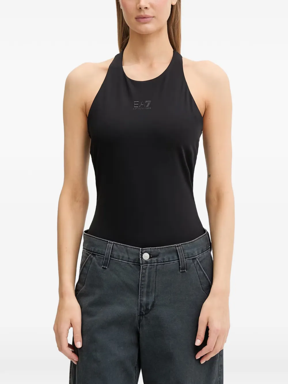 Ea7 Emporio Armani Romper met logodetail Zwart