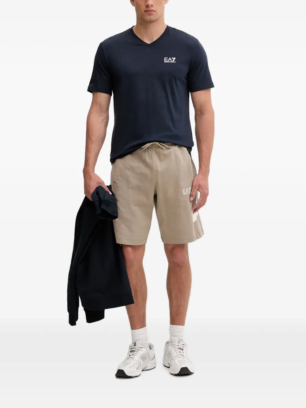 Ea7 Emporio Armani T-shirt met logoprint Blauw