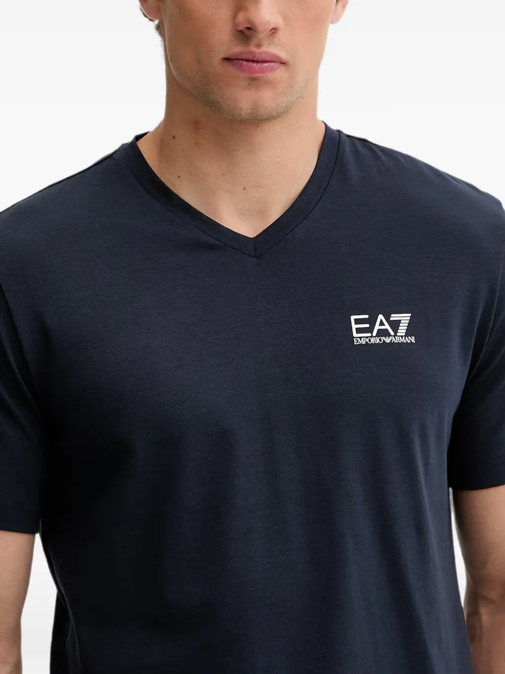 Ea7 Emporio Armani T-shirt met logoprint Blauw
