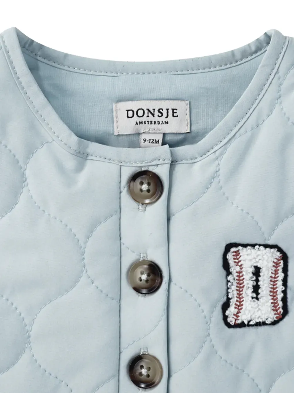Donsje Ilsa gewatteerde mini-jurk met logo-patch Blauw