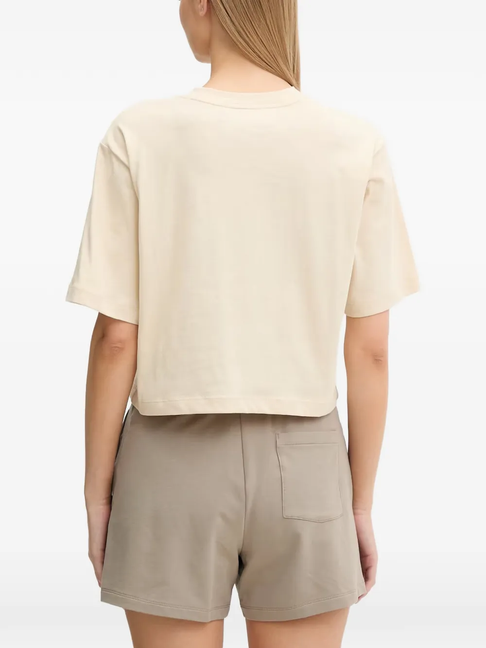 Ea7 Emporio Armani T-shirt met logopatch Beige