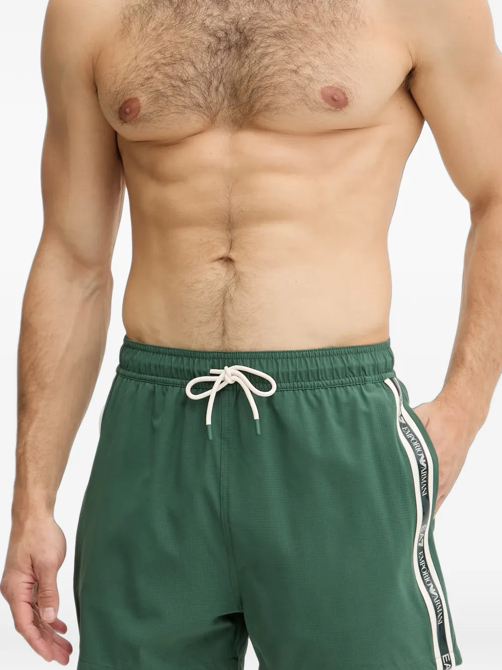 Ea7 Emporio Armani Zwembroek met logoband Groen