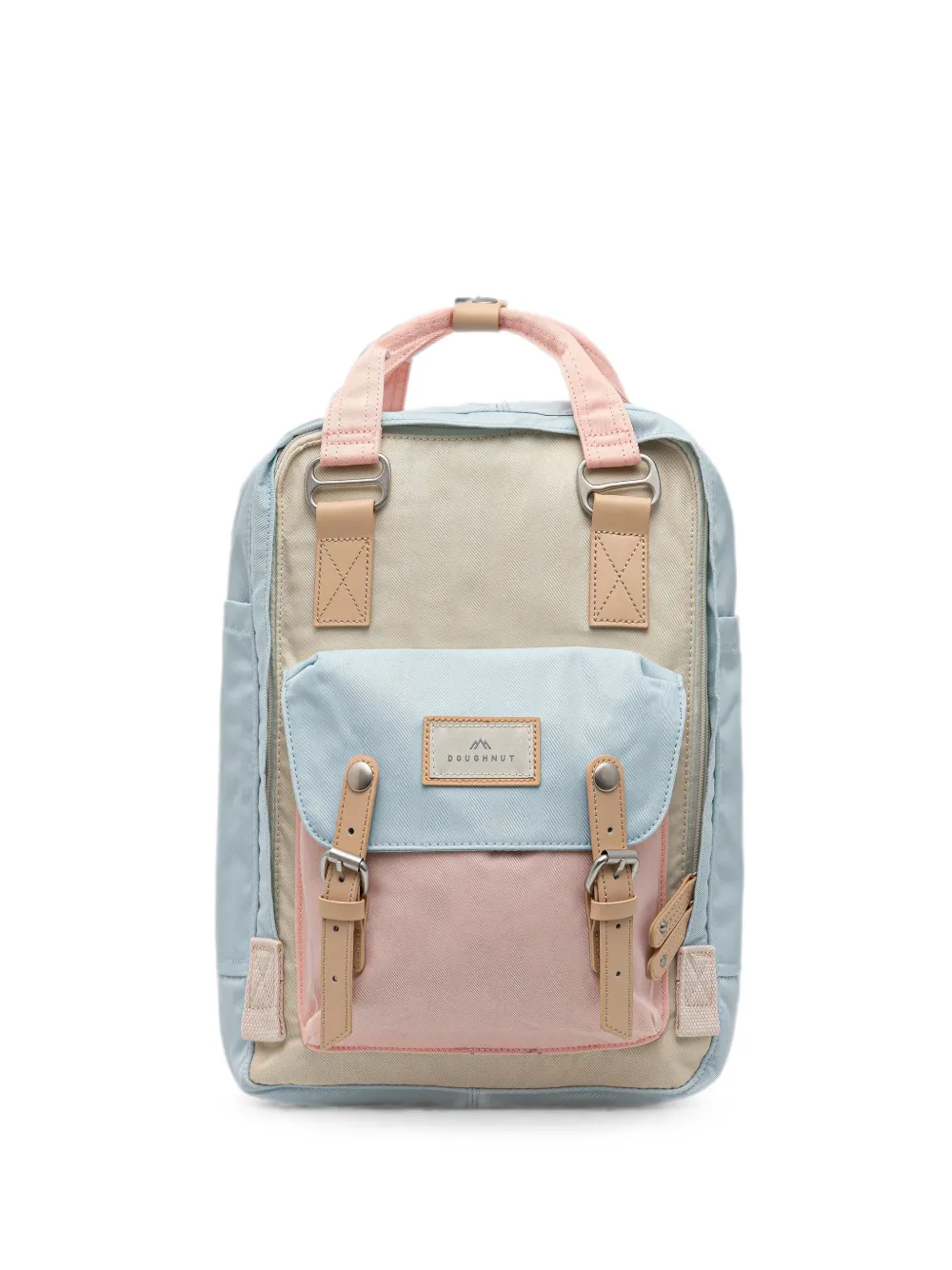 Doughnut Macaroon buckled backpack - Nude