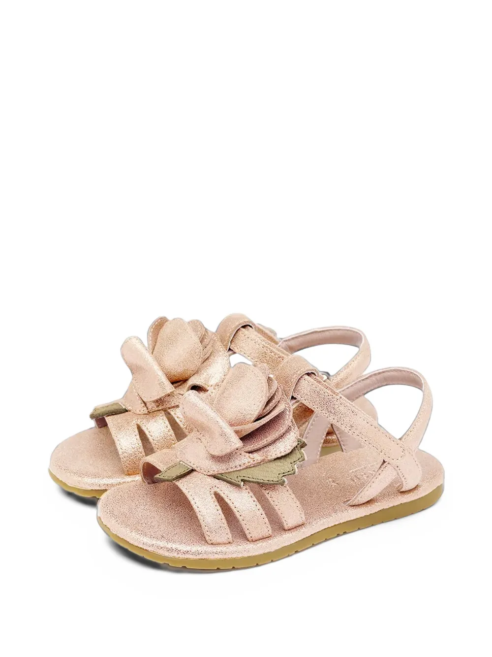 Donsje Fiyola floral-appliqué leather sandals - Rosa