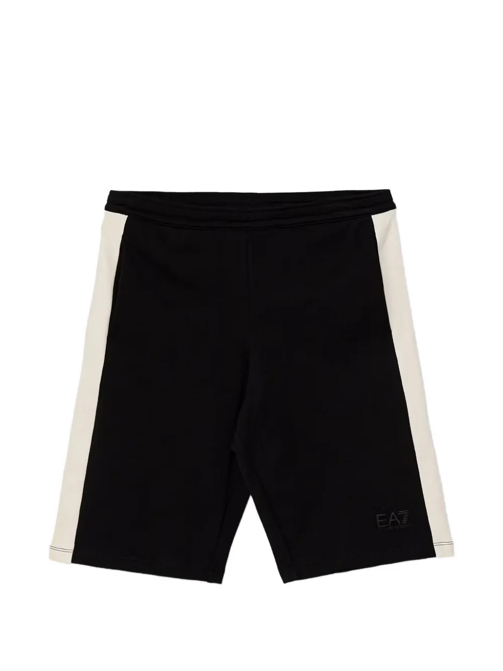 Emporio Armani Kids side-stripe logo-print shorts - Nero