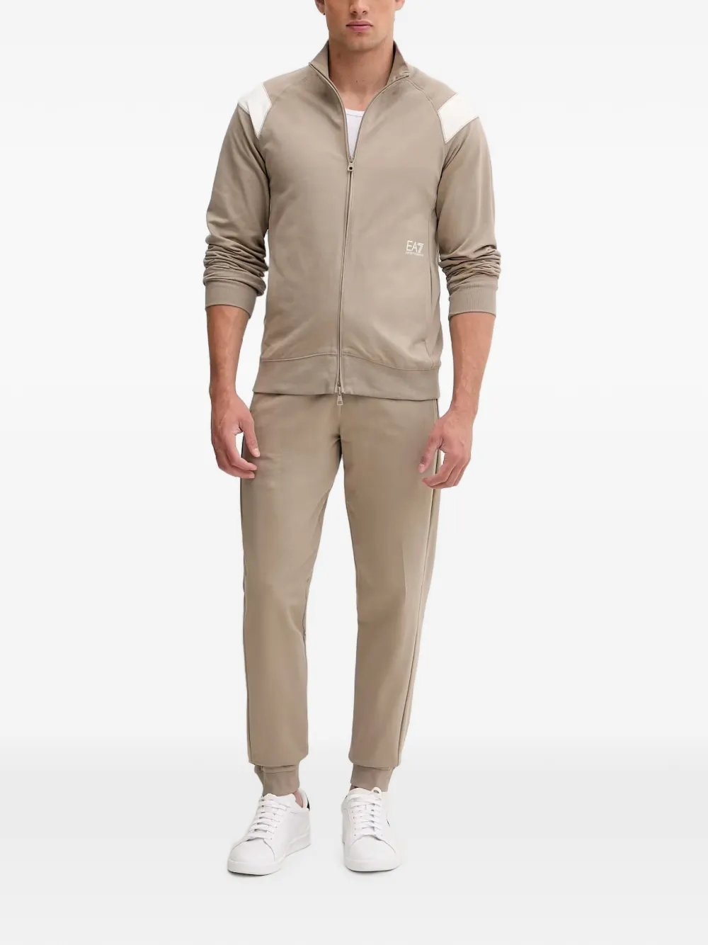 Ea7 Emporio Armani Trainingspak met contrasterend vlak Beige