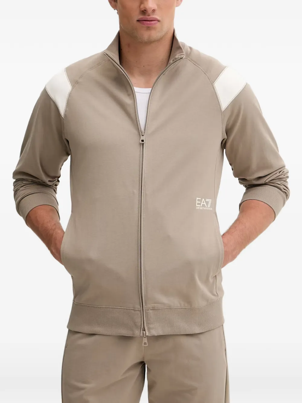 Ea7 Emporio Armani contrast-panel tracksuit - Toni neutri