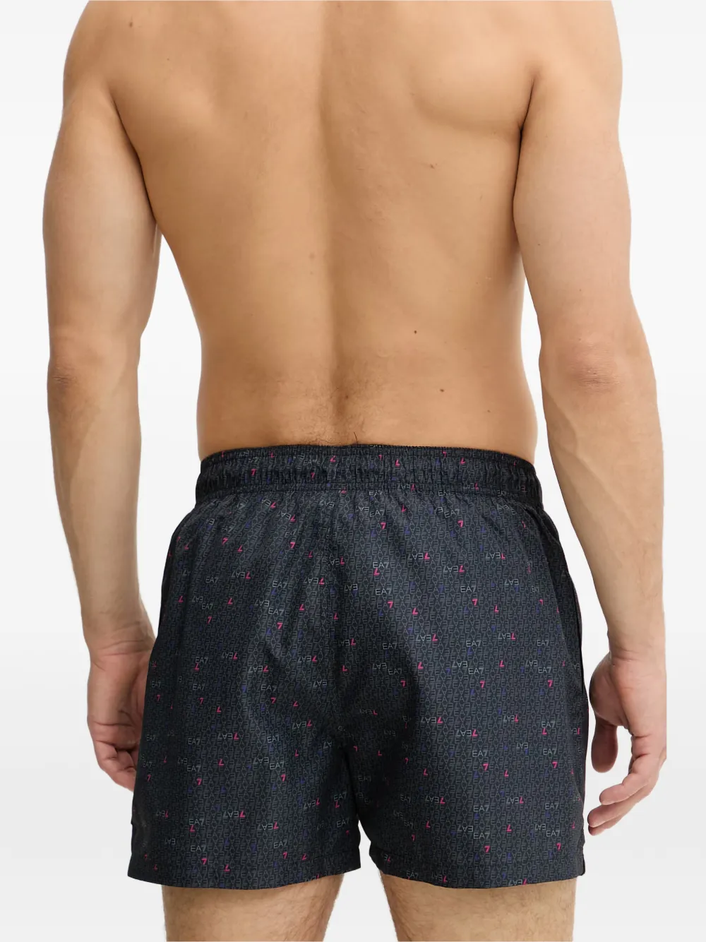 Ea7 Emporio Armani Zwembroek met logoprint en trekkoord Grijs
