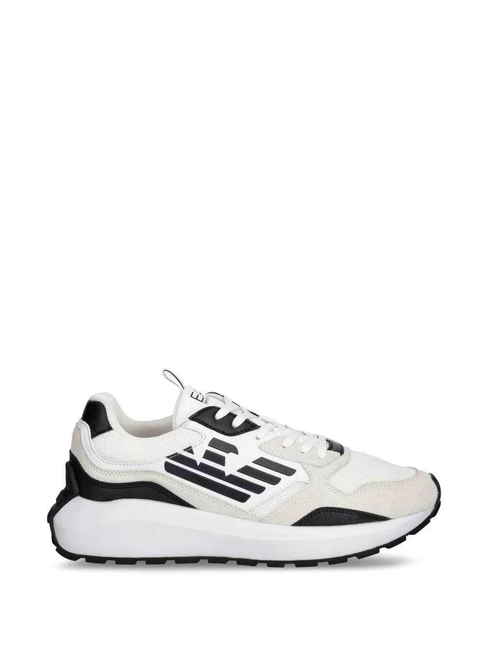 Ea7 Emporio Armani logo-print panelled sneakers - Bianco