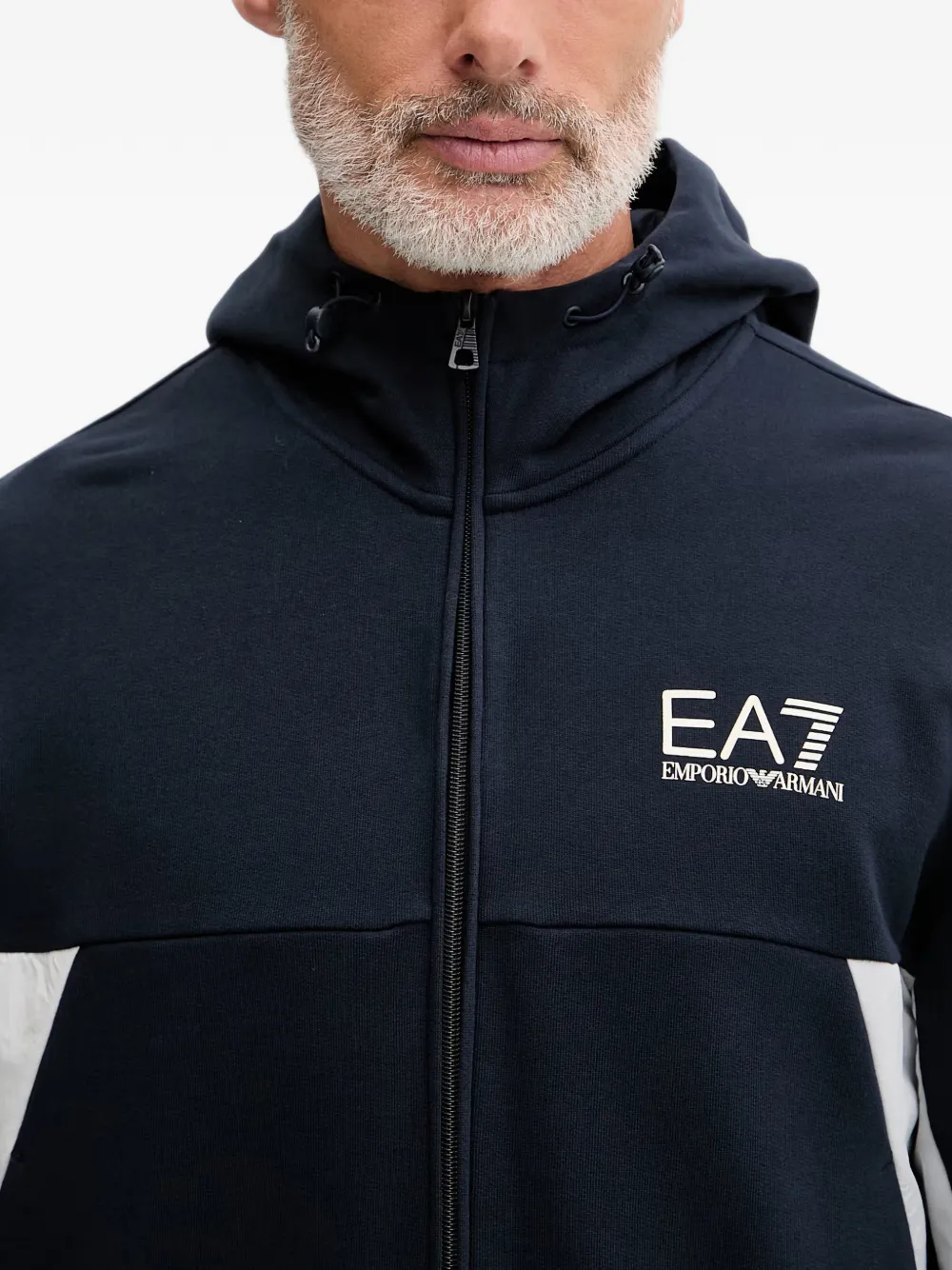 Ea7 Emporio Armani logo-print zip-up tracksuit Blauw