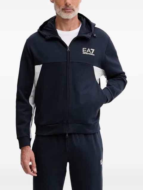 Ea7 Emporio Armani logo-print zip-up tracksuit