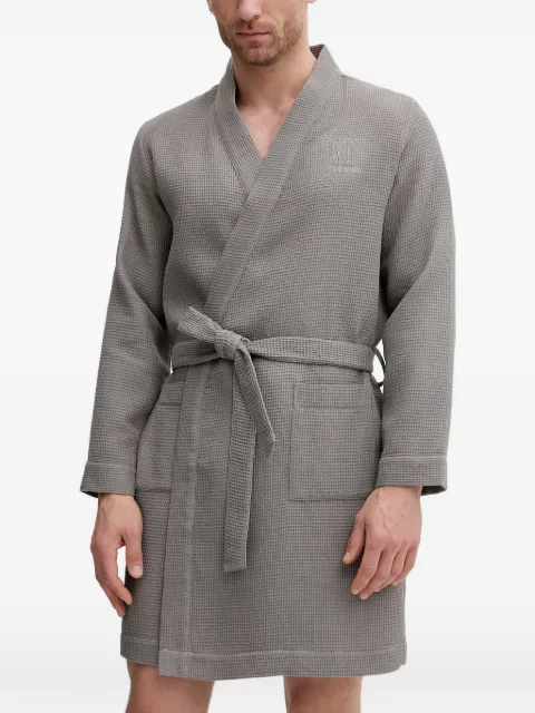 CR7 CRISTIANO RONALDO waffle-effect logo-embroidered robe
