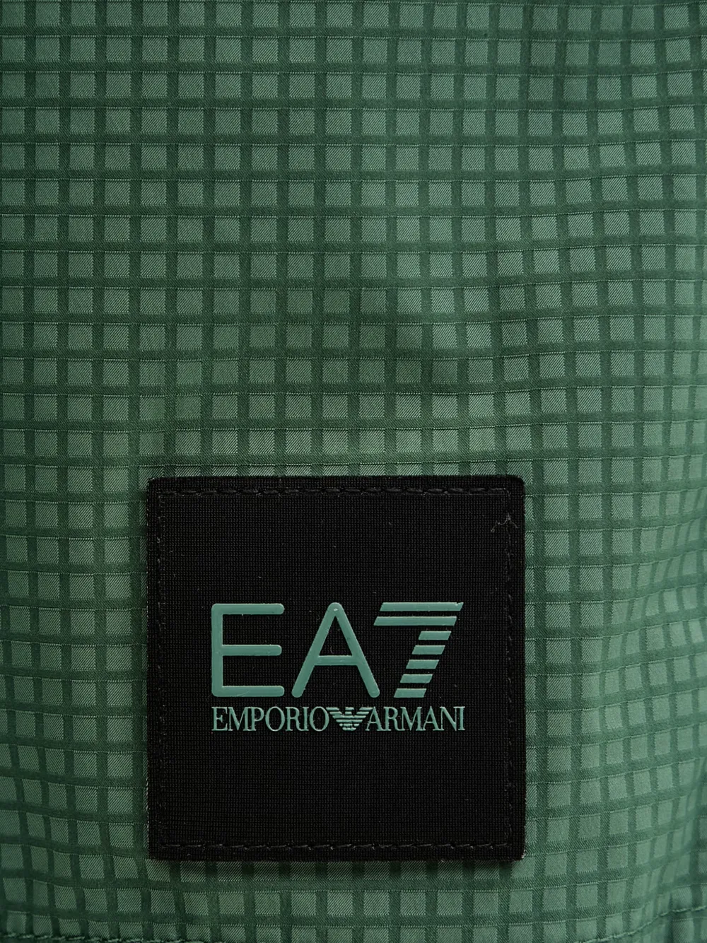Ea7 Emporio Armani Zwembroek met gespsluiting en rasterpatroon Groen