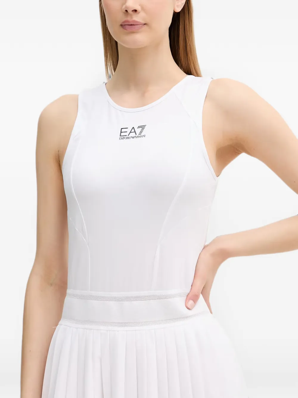 Ea7 Emporio Armani Geplooide mini-jurk Wit