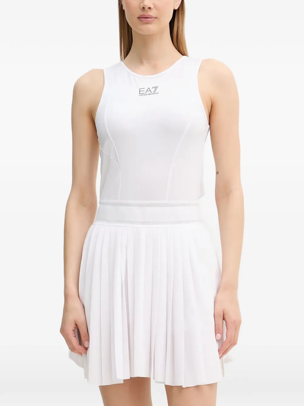 Ea7 Emporio Armani Geplooide mini-jurk Wit