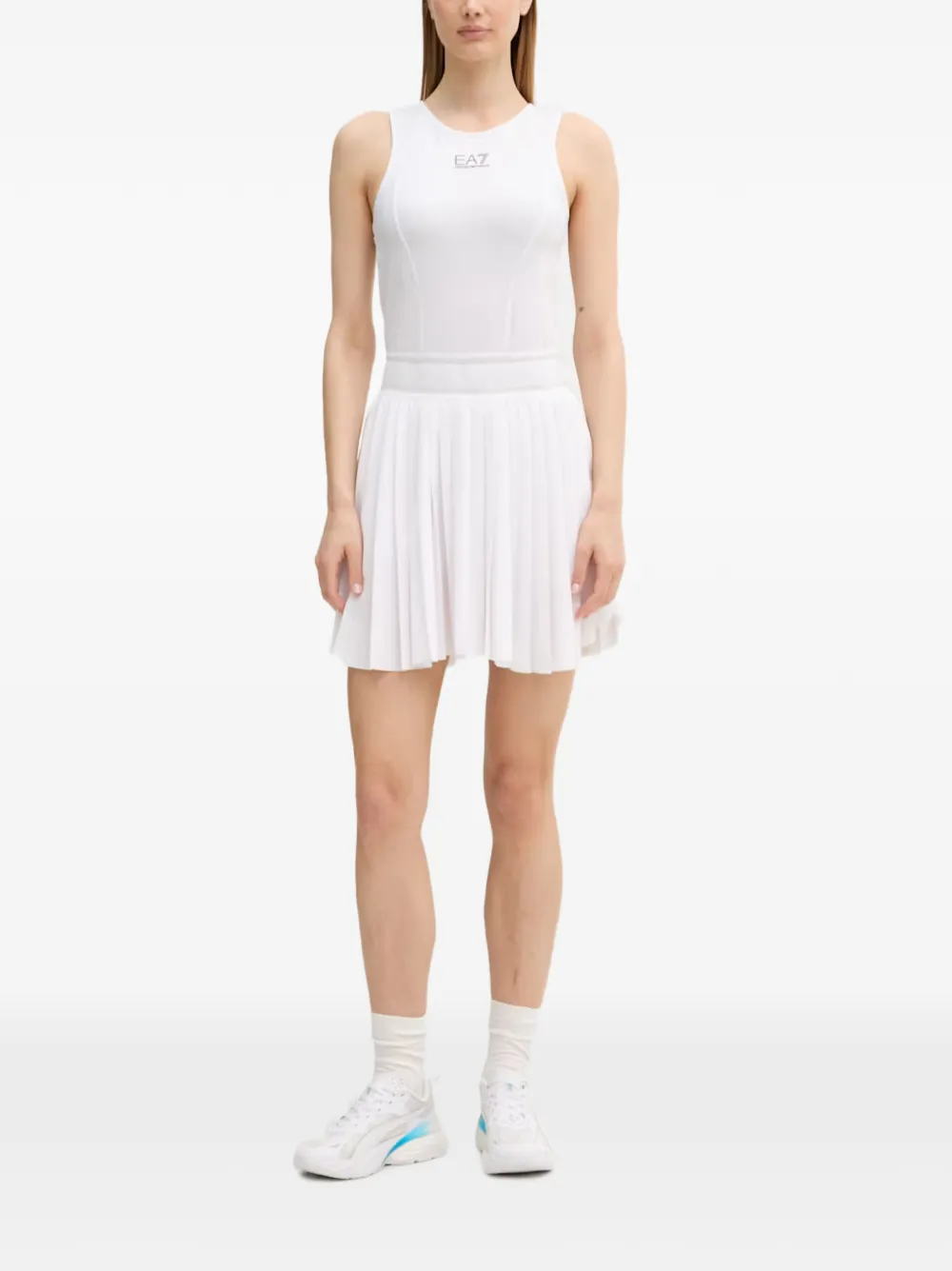 Ea7 Emporio Armani pleated mini dress - Bianco