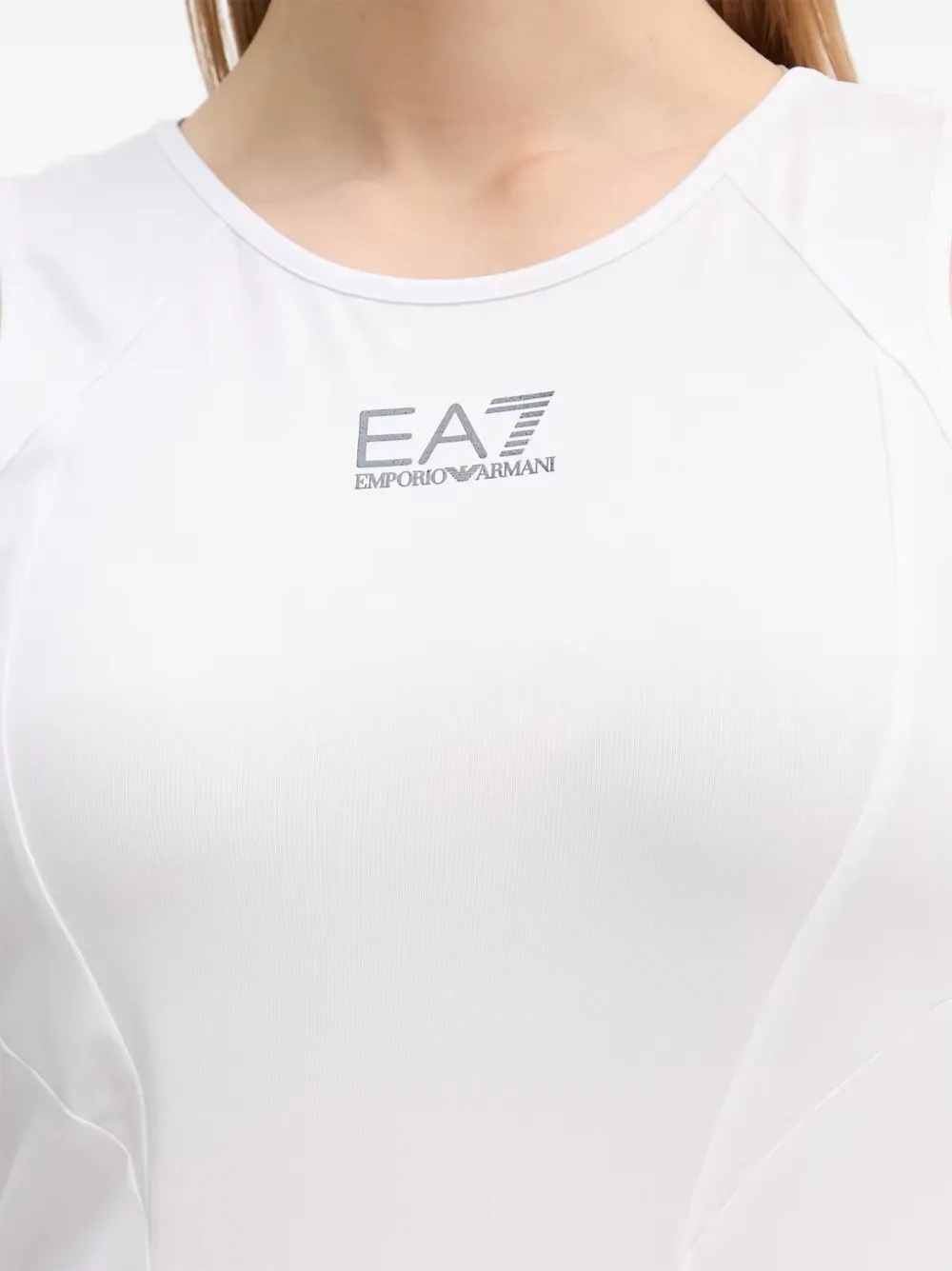 Ea7 Emporio Armani Geplooide mini-jurk Wit