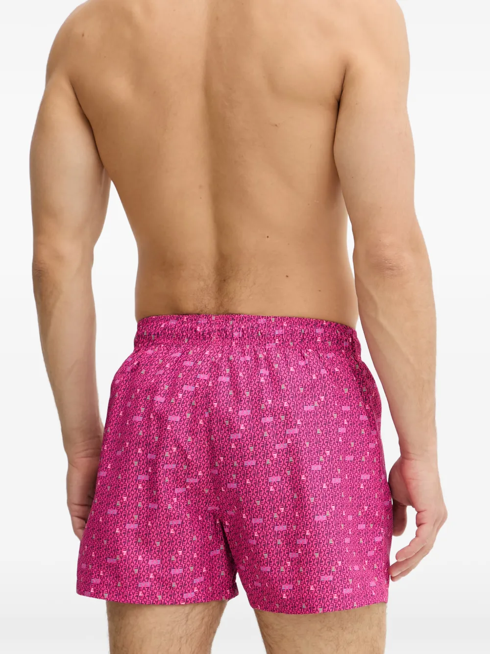 Ea7 Emporio Armani Zwembroek met logoprint en trekkoord Roze