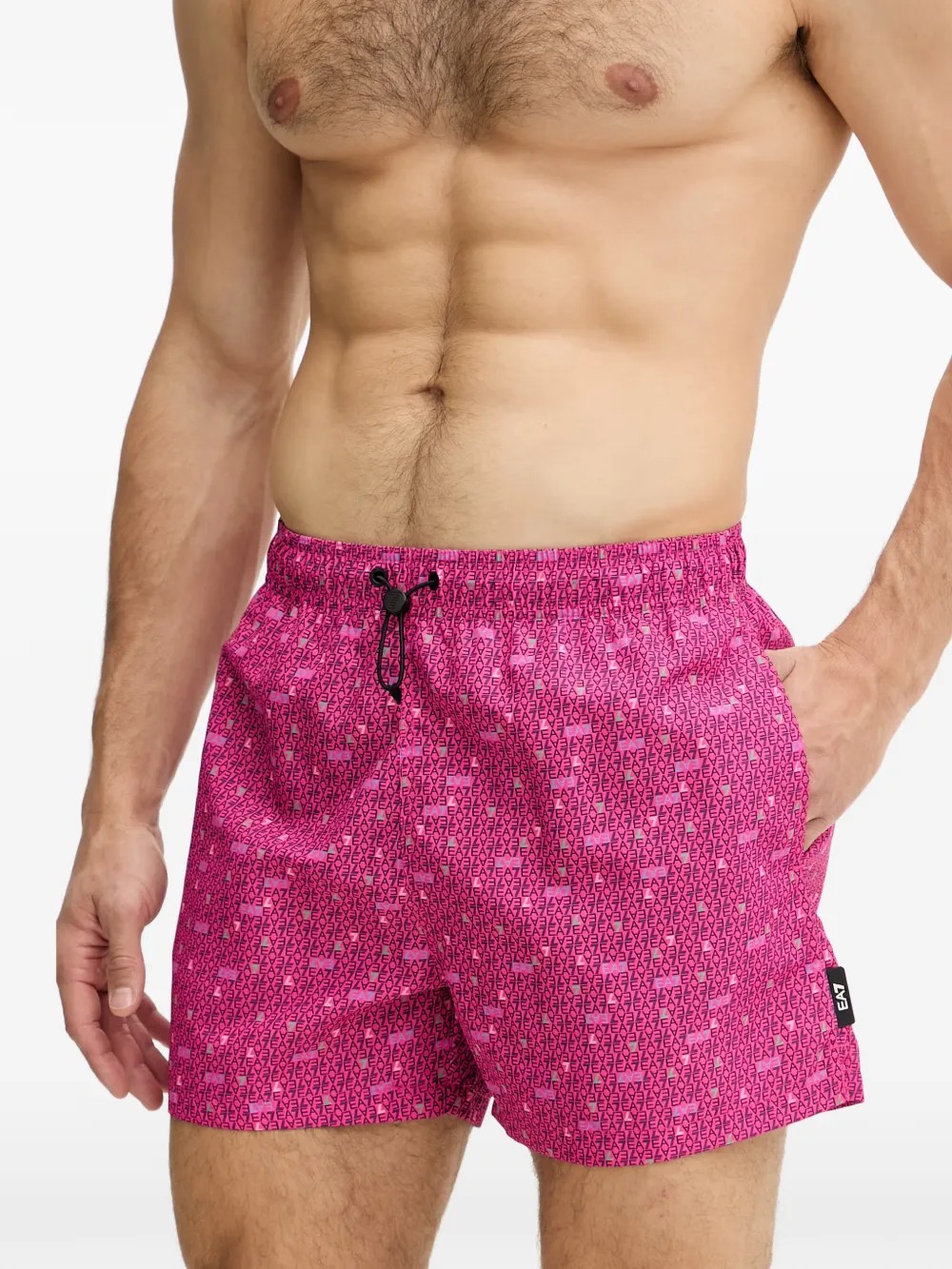 Ea7 Emporio Armani Zwembroek met logoprint en trekkoord Roze