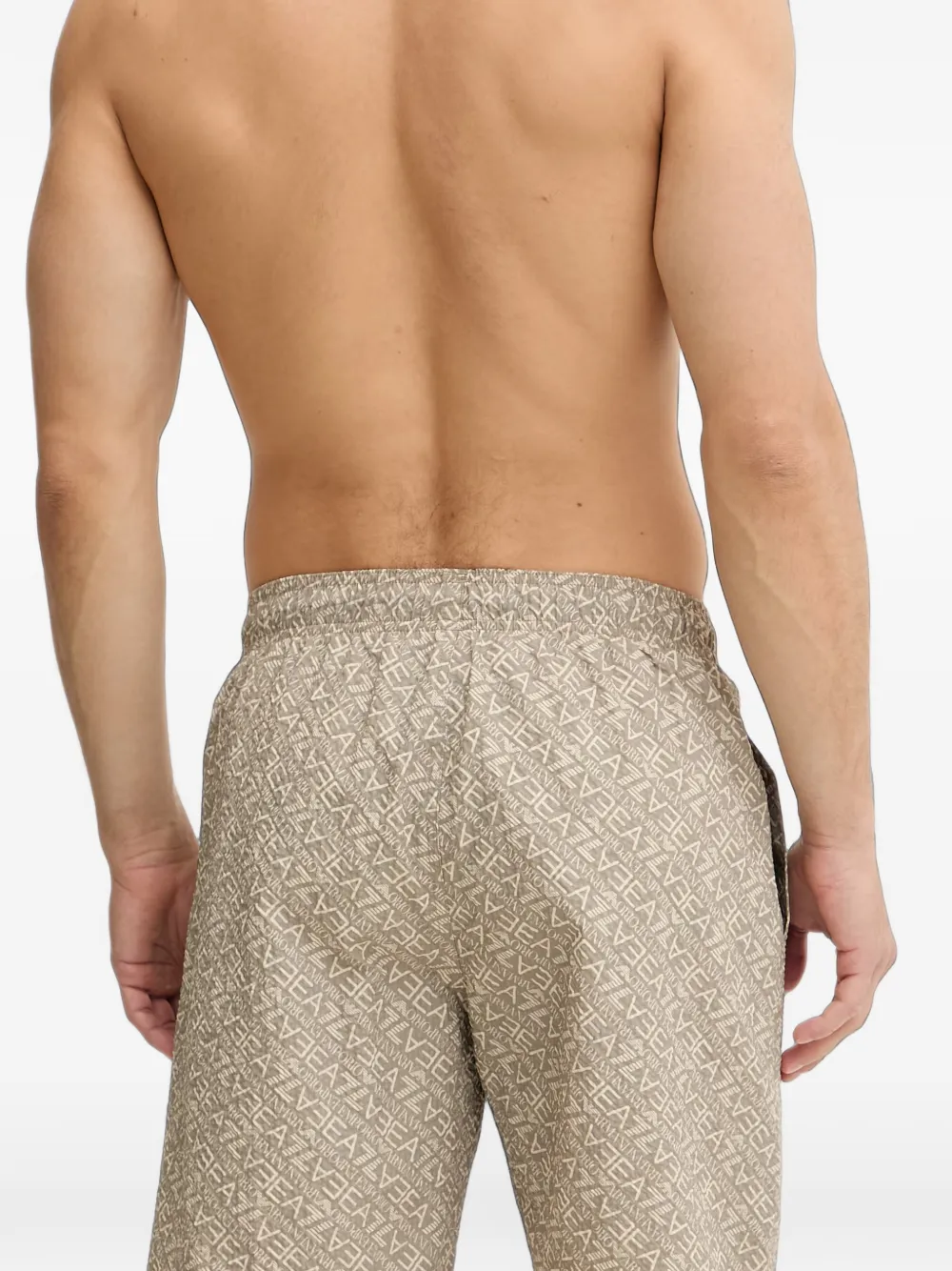 Ea7 Emporio Armani Zwembroek met all-over logo Beige