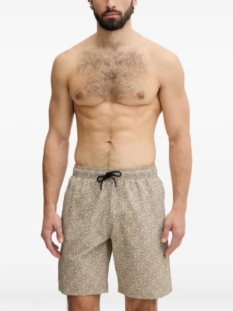 Ea7 Emporio Armani all-over logo swim shorts