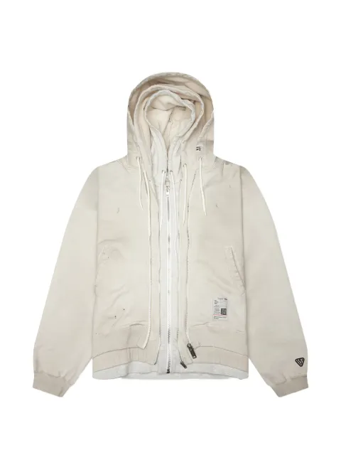Maison MIHARA YASUHIRO triple-layered distressed zip-up hoodie