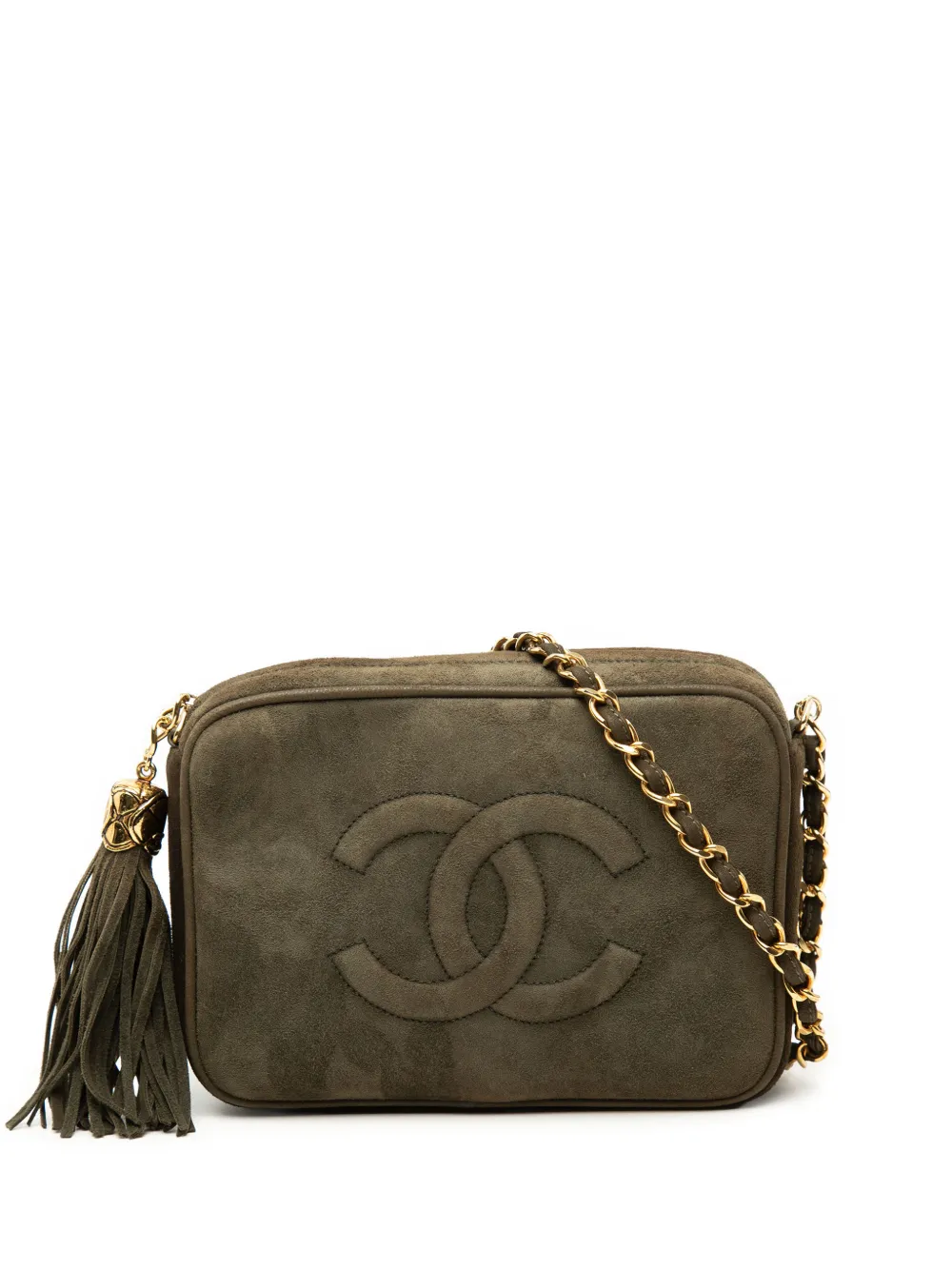 CHANEL Pre-Owned Borsa a tracolla CC in pelle scamosciata con nappa 1989-1991 - Marrone