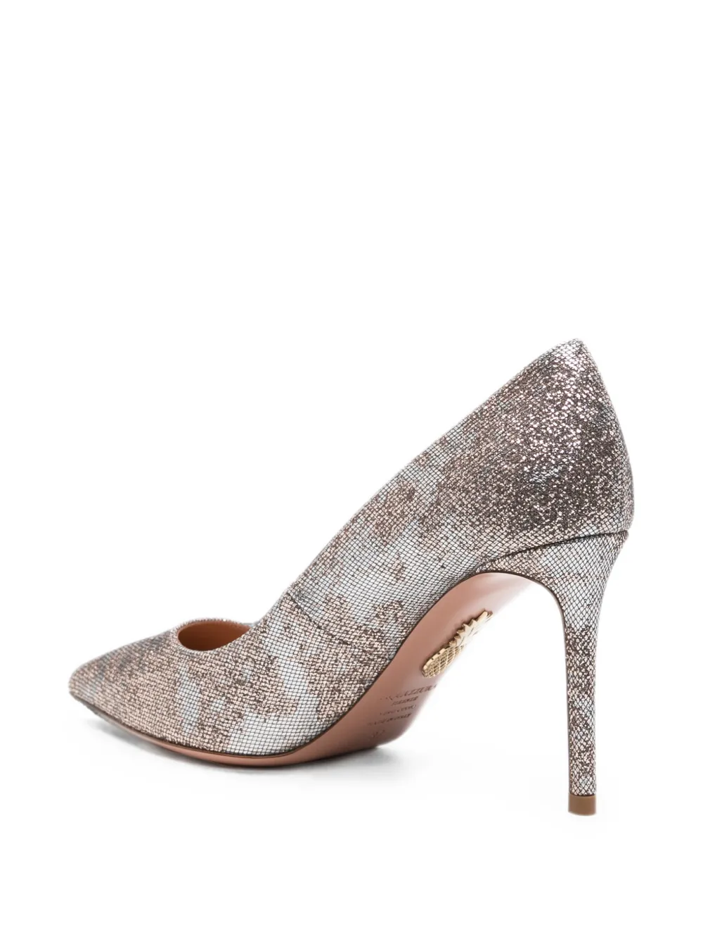 Aquazzura metallic-effect pointed-toe pumps Zilver