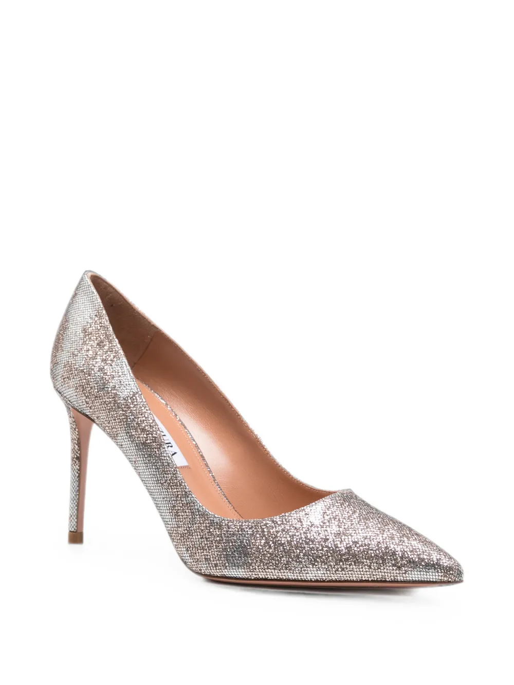 Aquazzura metallic-effect pointed-toe pumps Zilver
