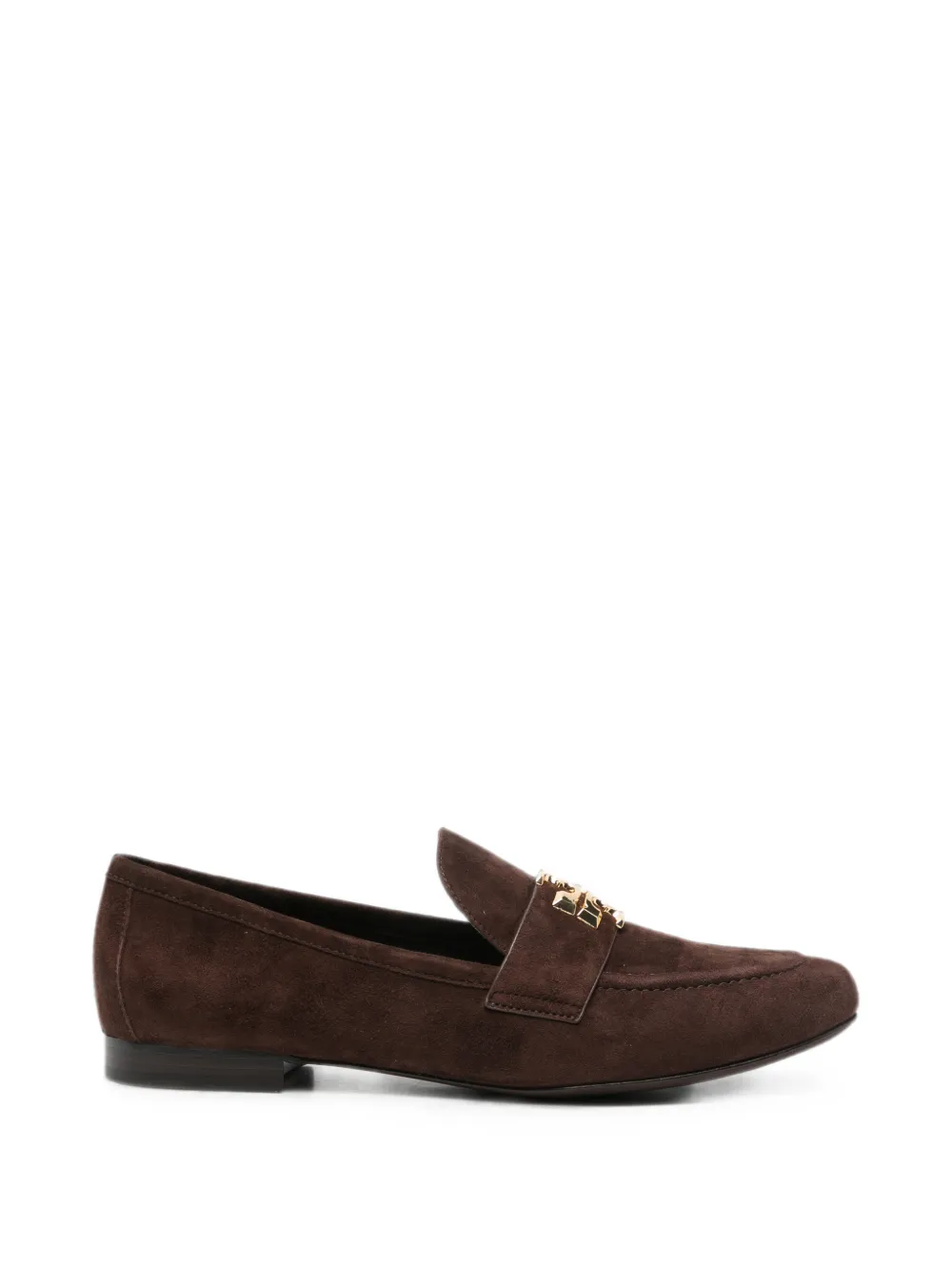 Tory Burch logo-plaque suede loafers Bruin