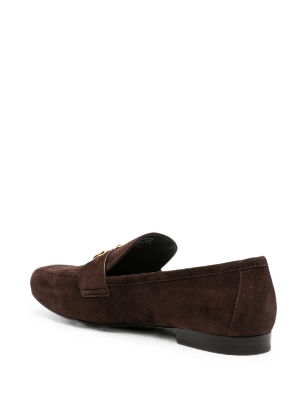 Tory Burch logo-plaque suede loafers Bruin