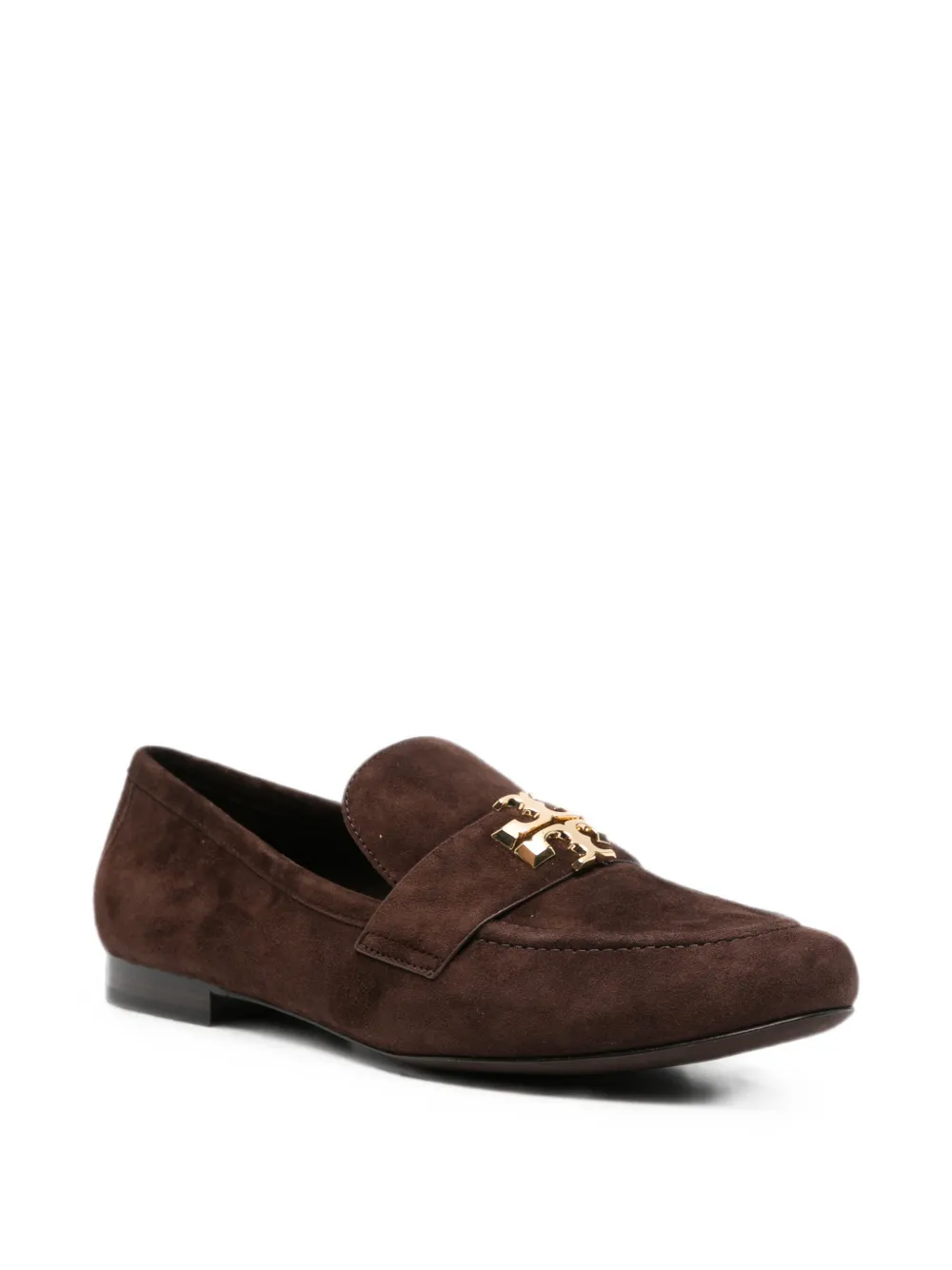 Tory Burch logo-plaque suede loafers Bruin