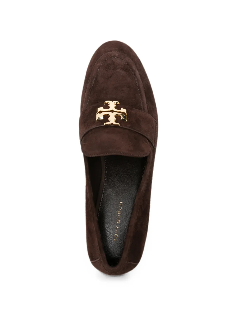 Tory Burch logo-plaque suede loafers Bruin