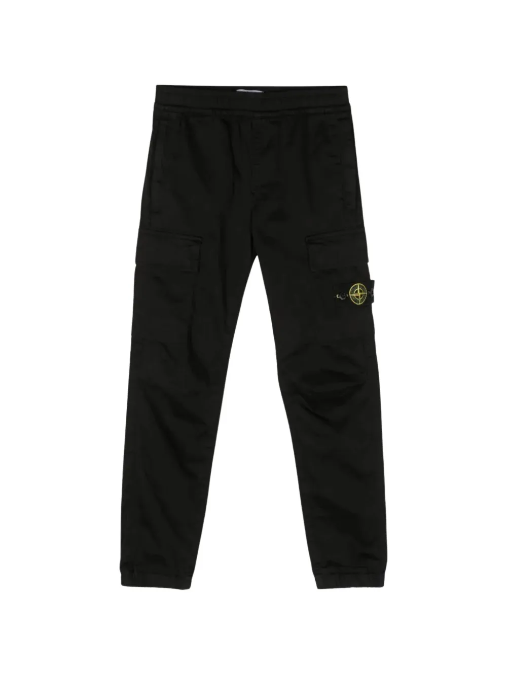 Stone Island Junior Paracadute logo-patch cargo pants - Nero
