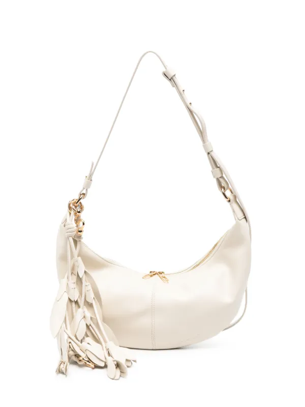 Sportmax Tassel-detail Leather Shoulder Bag in Neutrals
