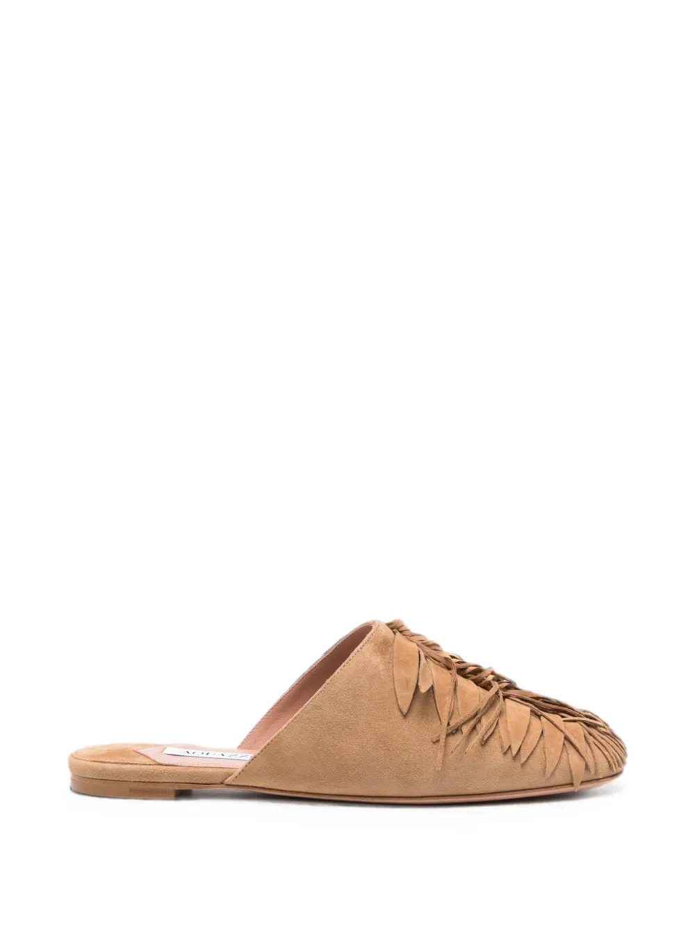 Aquazzura fringe-detail suede mules - Toni neutri