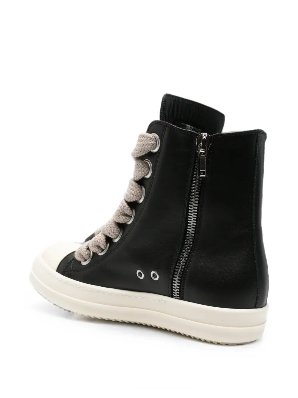 Rick Owens high-top jumbo-lace sneakers Zwart
