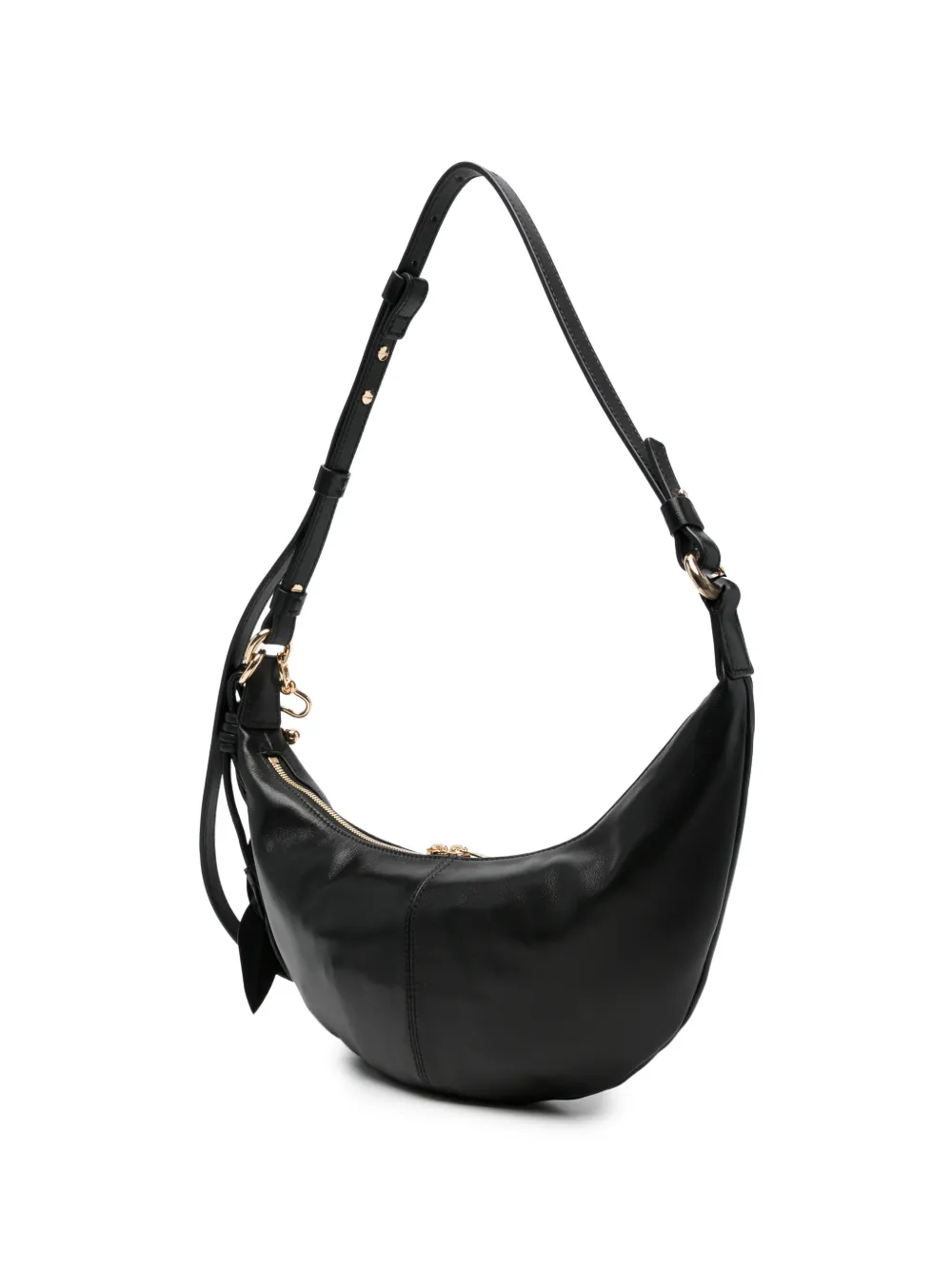 Sportmax Tassel-detail Leather Shoulder Bag in Black, view 3