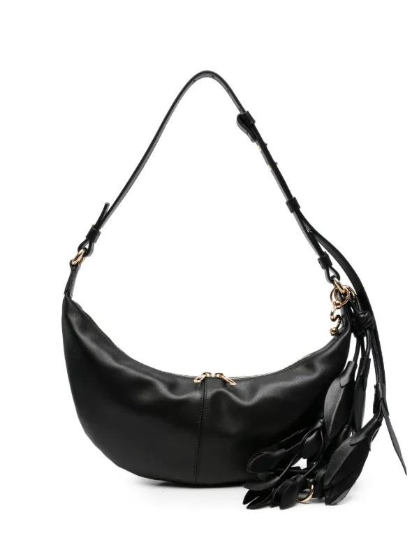 Sportmax Tassel-detail Leather Shoulder Bag in Black