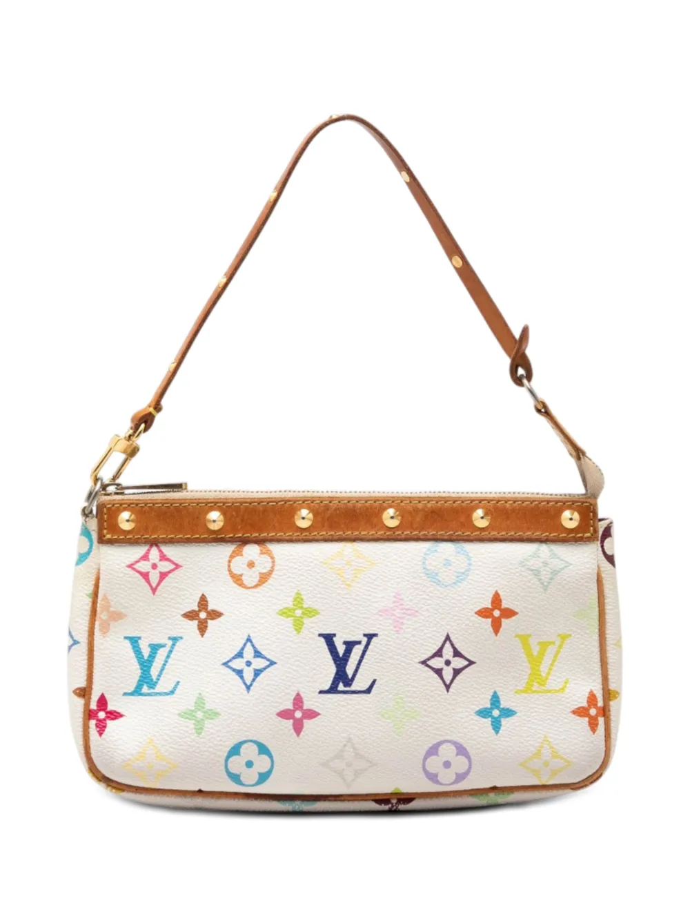 Louis Vuitton Pre-Owned Borsa a spalla Multicolore Pochette Accessoires con monogramma 2002 - Bianco