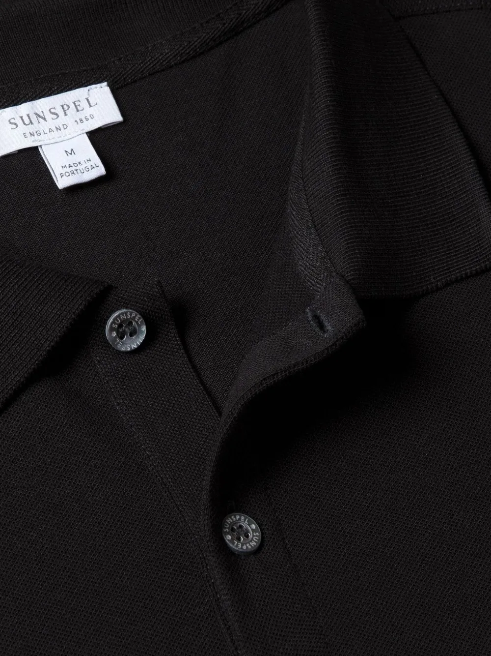 Sunspel Katoenen poloshirt Zwart