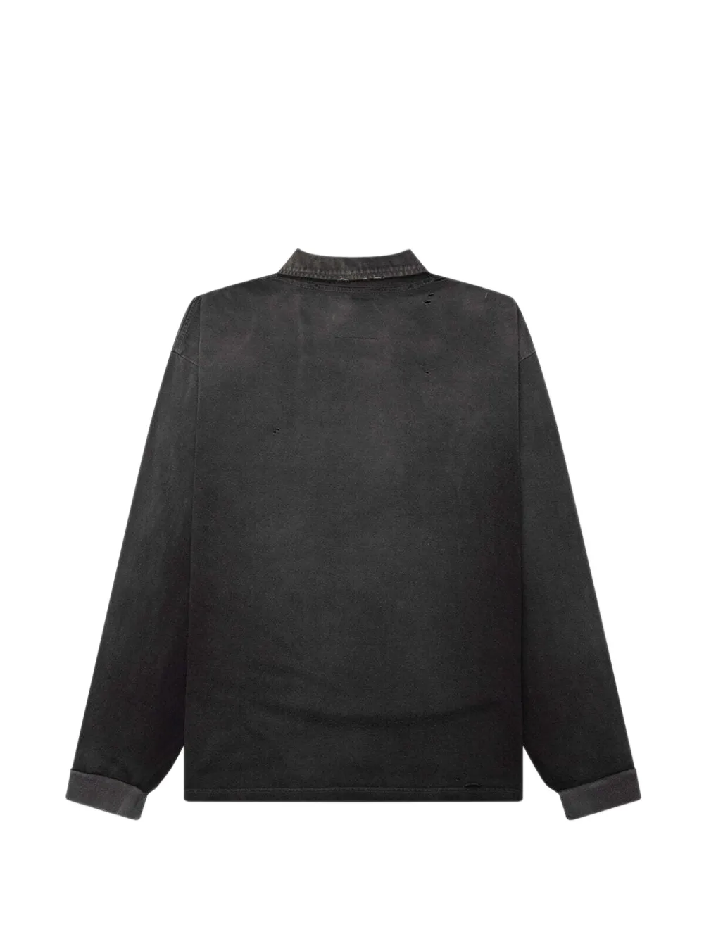 Maison MIHARA YASUHIRO Sun Faded L S poloshirt Zwart