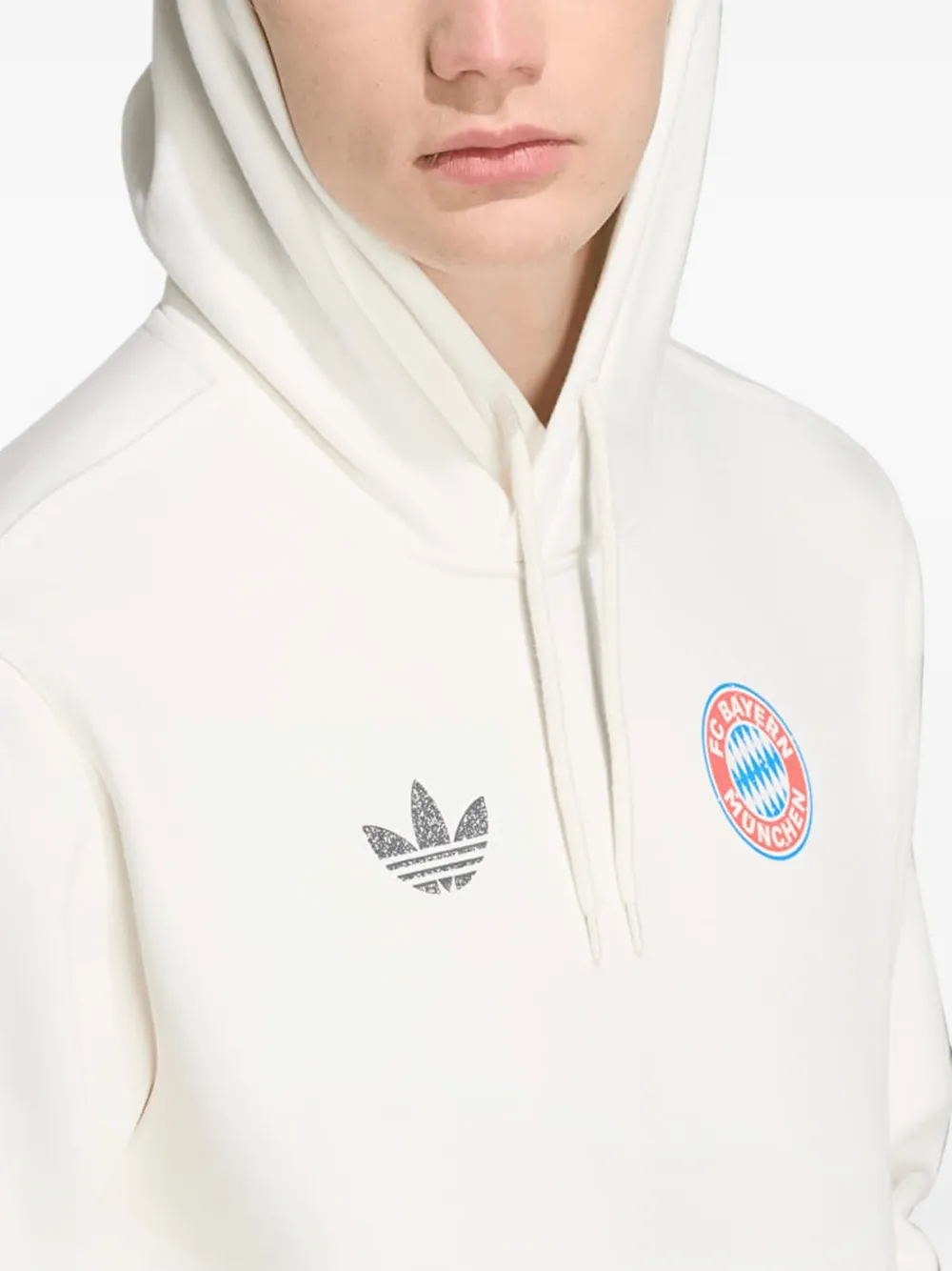 adidas Bayern München logo-print hoodie Beige