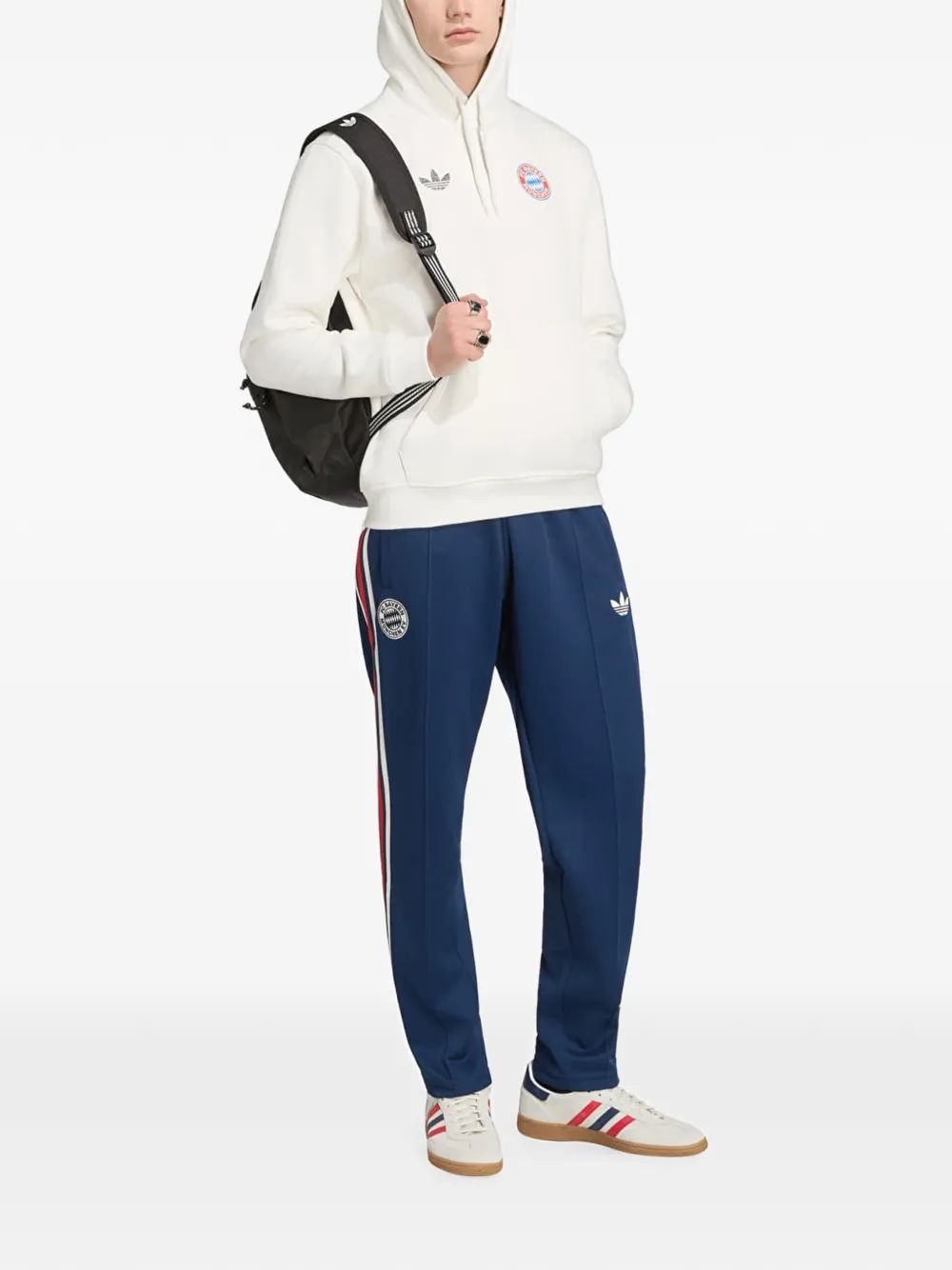 adidas Bayern München logo-print hoodie Beige