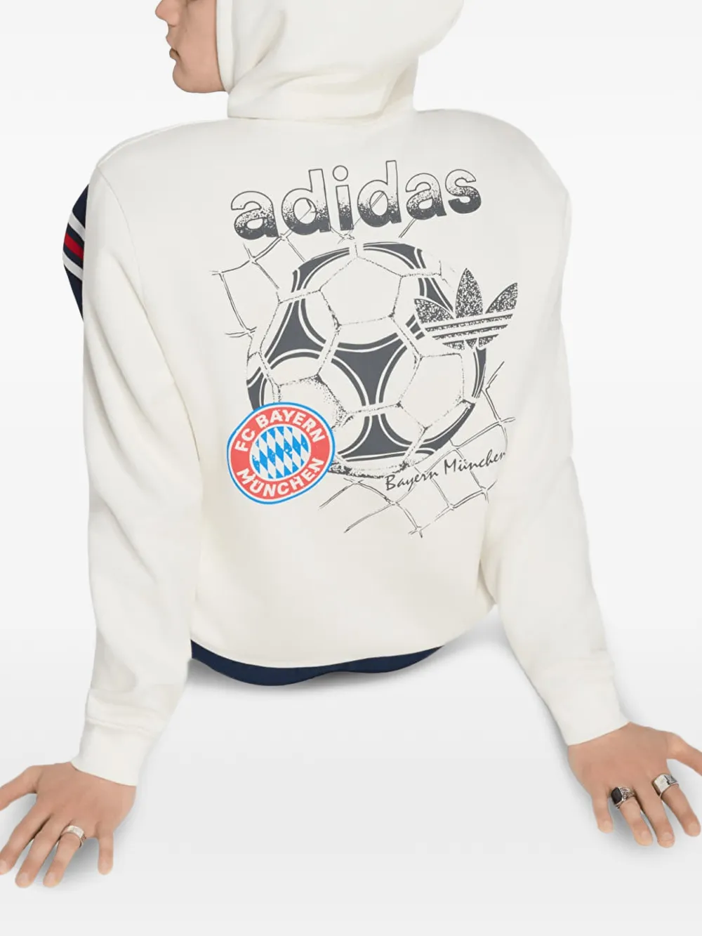 adidas Bayern München logo-print hoodie Beige