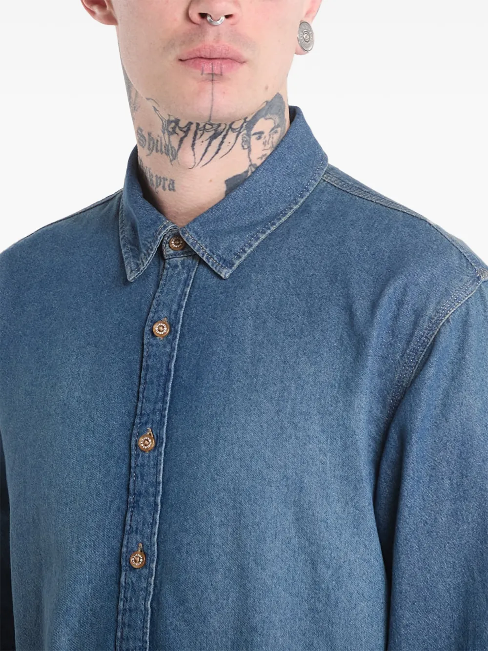 DICKIES Denim overhemd Blauw