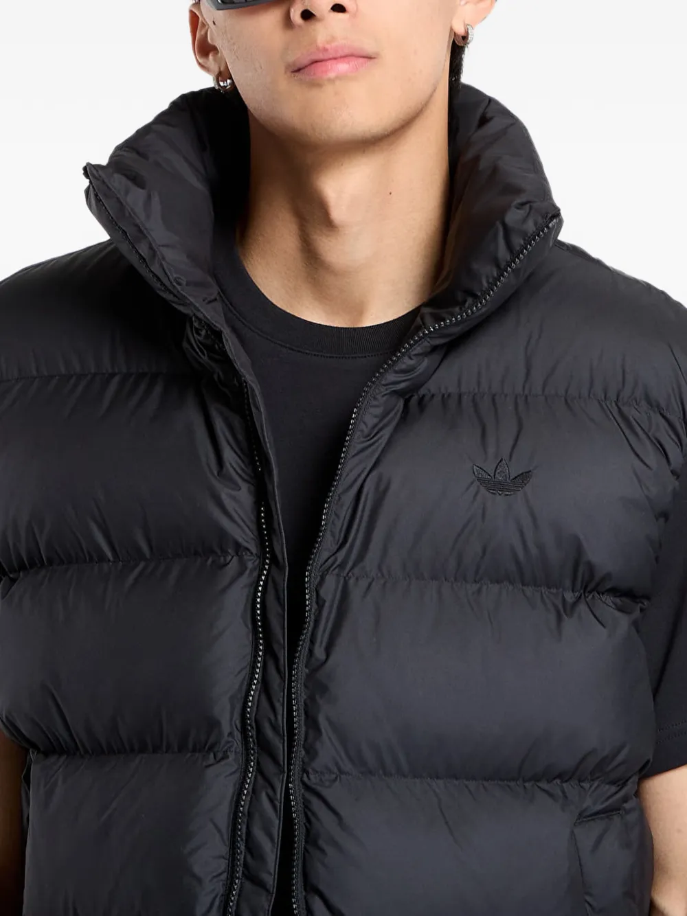 adidas tonal puffer vest Zwart