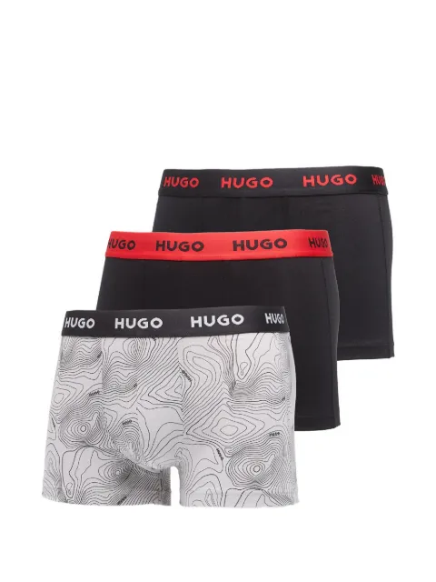 HUGO logo-waistband pack of three trunks