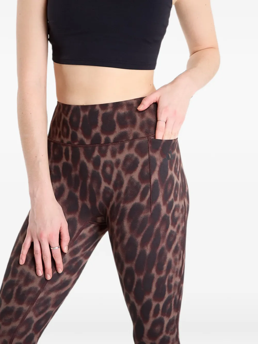 adidas Optimé Power leopard-print leggings Bruin