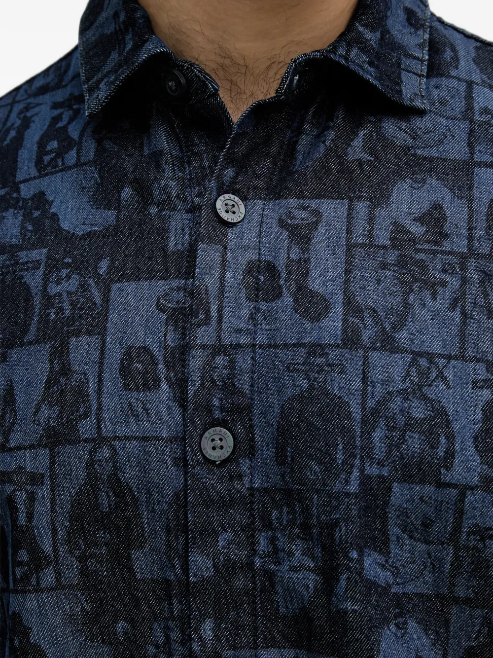 Armani Exchange Denim overhemd Blauw